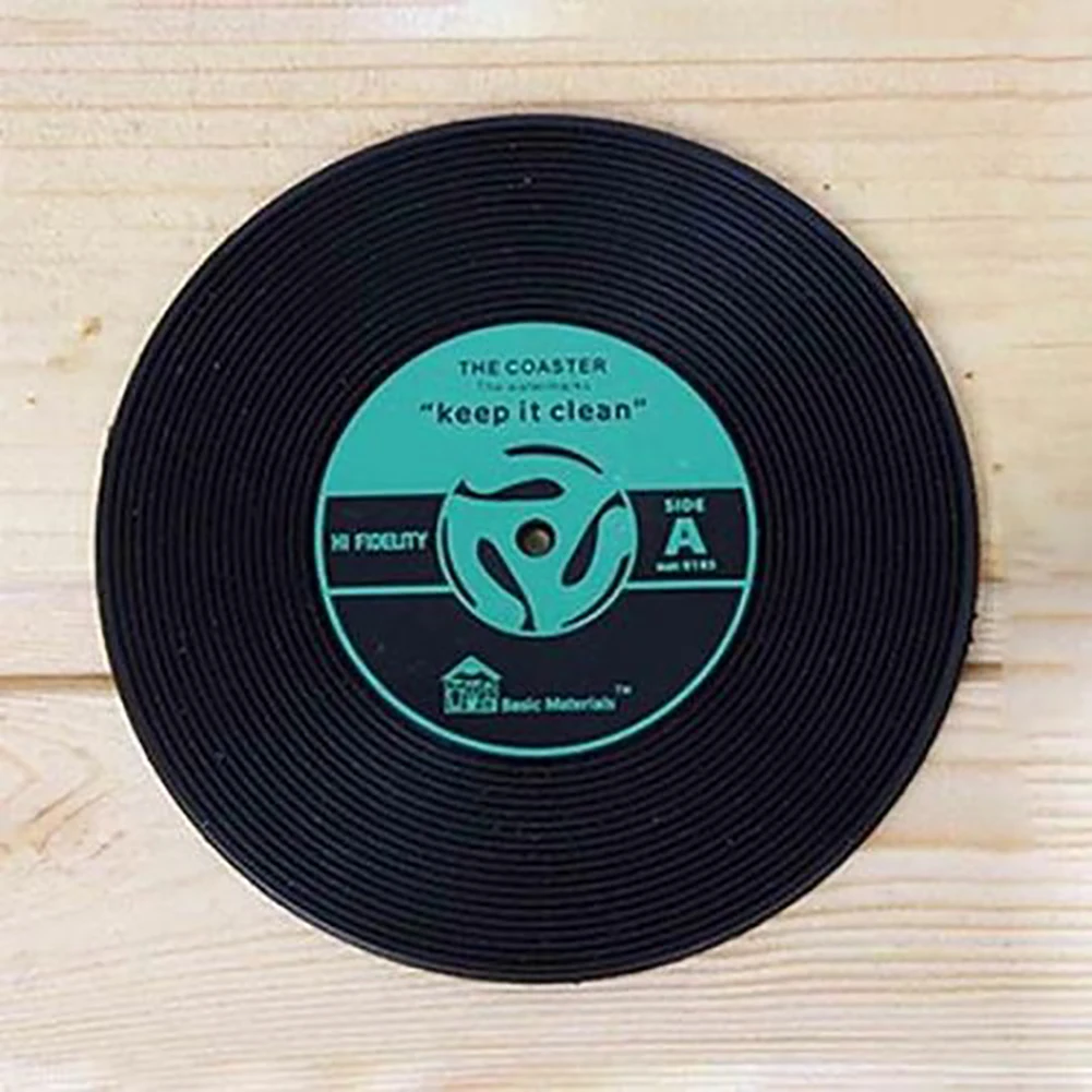 1 шт. CD коврик Ретро Виниловая пластинка для напитков подстаканники настольная чашка коврик кофейная тарелка силиконовый принт узор анти-выцветание домашний декор