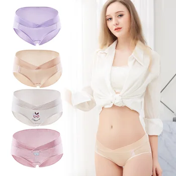 

3 Pcs/Lot Cotton Pregnant Women Underwear U-Shaped Low Waist Maternity Women Short Panties Pregnancy Women Briefs Clothing