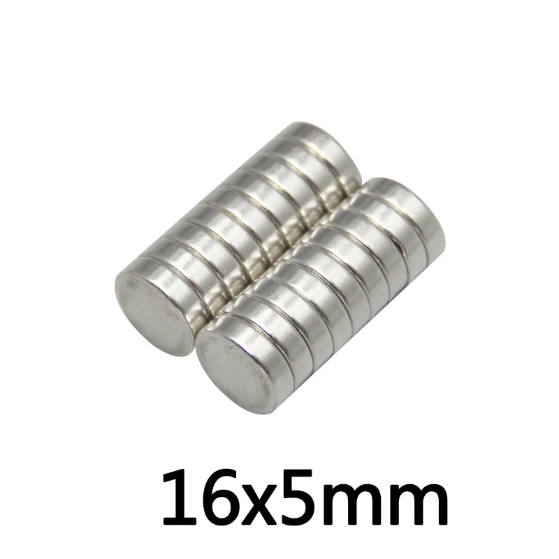 5/10/20 штук 16x5 мм неодимовый магнит постоянногоо действия супер сильные мощные магниты 16 мм x 5 мм N35 круглый магнит 16x5 мм неодимовые магнитные 16*5 мм