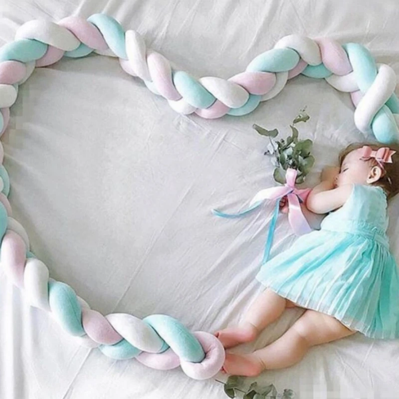 

2m bed safety rail baby playpen crib bed fence rail Soft Crib Bumper Side Newborn Mattress Protection Baby Anti-Collision