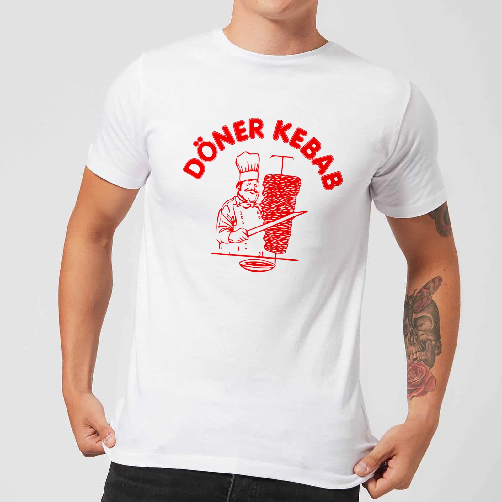 Black Tops T-Shirts Doner Kebab Streetwear White Mens Fashion Summer Short-Sleeve Tees