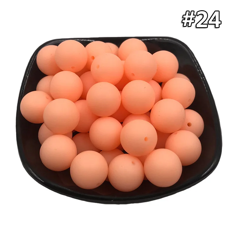 10Pcs Beads 24 10 шт. 15 мм Силиконовые Бусины Пищевой силиконовый для детей для прорезывания зубов продукты жевательные соски цепи зажимы аксессуары бусины Детские трофеи - Цвет: 10Pcs Beads 24
