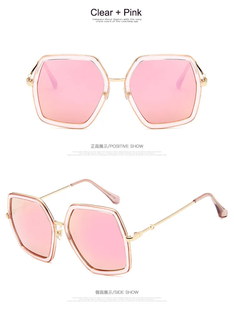 clear pink WarBLade Италия роскошный бренд негабаритные Квадратные Солнцезащитные очки для женщин и мужчин брендовая дизайнерская оправа солнцезащитные очки для женщин - Цвет линз: clear pink