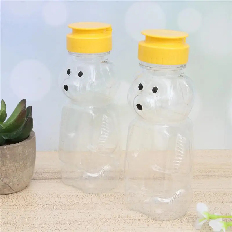 84pcs 240ml Plastic Squeeze Condiment Bottles Bear Shape Honey Sauce Mustard Jam Dispenser