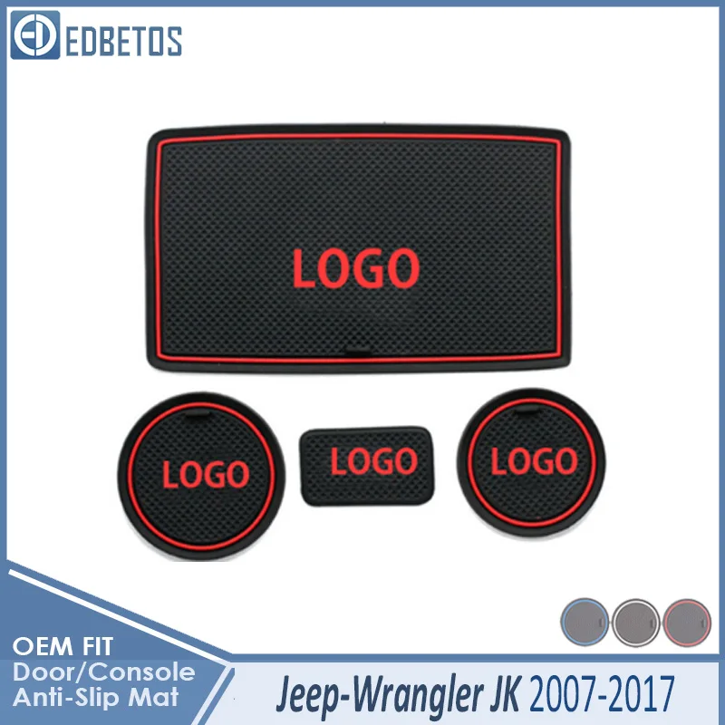 Автомобильный гаджет для Jeep Wrangler JK 2007 2008 2009 2010 2011 2012 2013 аксессуары гелевая накладка резиновый слот для ворот - Название цвета: JK 07-15 Red