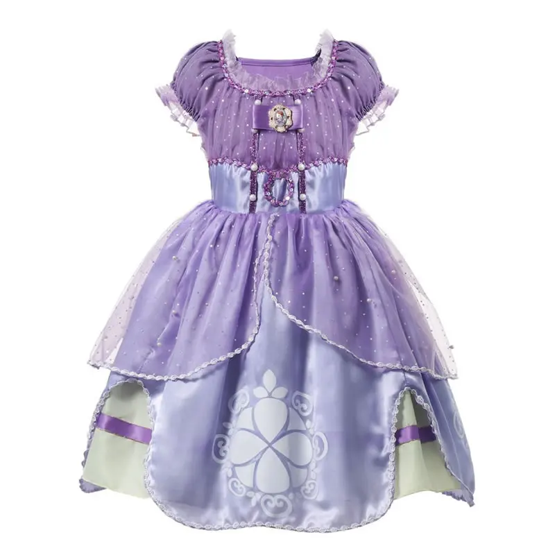 Sofia Dress Платье принцессы Эльзы и Анны для девочек, История игрушек, древесные костюмы для детей, Vampirina, Золушка, одежда для маленьких девочек, Тиана, Белль, жасмин, единорог - Цвет: Sofia Dress
