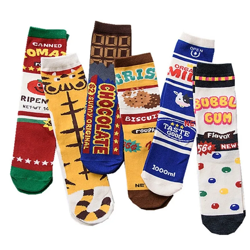 Японские популярные креативные брендовые носки, носки с изображением молока, женские зимние носки без пятки, женские забавные хлопковые носки с алфавитом