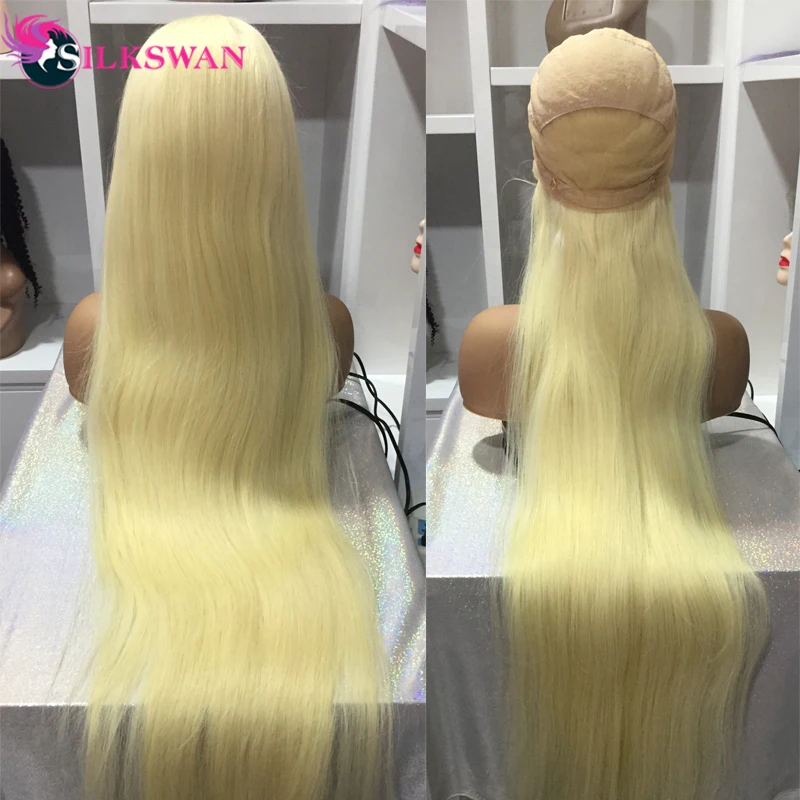 Шелковистые лебединые волосы бразильский парик на полной сетке 613 светлые прямые