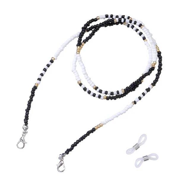 Changyi Bohemia 2021 Trend Beads Glasses Hanging Chain Sunglasses Lady Pearl Mask Chain Fashion Jewelry Nonslip Metal Chain Black