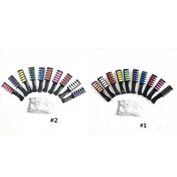 

Hair Chalk Comb Temporary Hair Dye Hair Colour Brush 10 Pcs Perfect Gift Idea