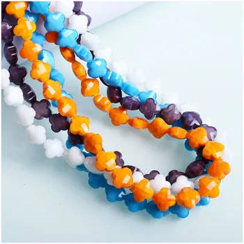 

Colorful Clover Leaf Beads Clothing Accessories 12mm Crystal Lampwork Beads For Jewelry Making