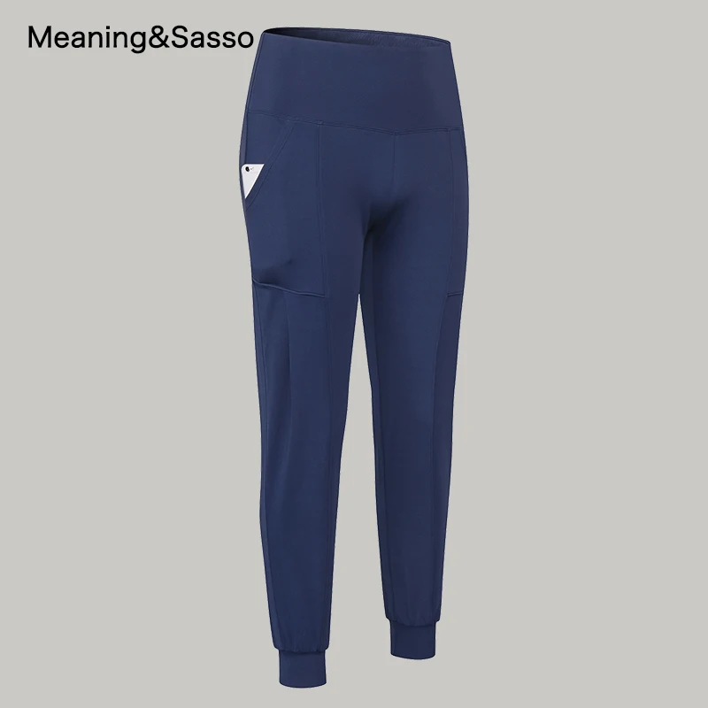 Женские штаны для йоги с высокой талией и карманами спортивные Леггинсы фитнеса