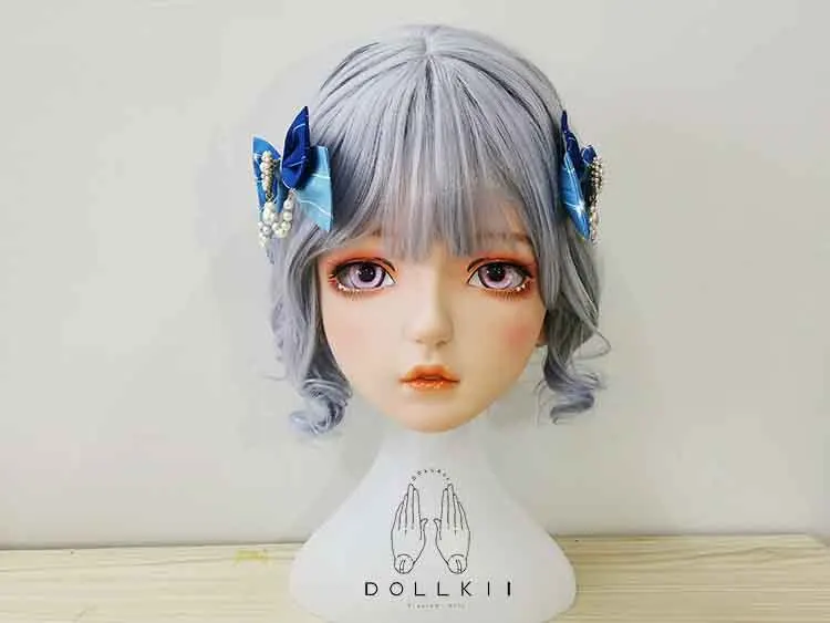 DOLLKII-E) высокое качество ручной работы Женская Девушка Смола половина головы Косплей Японская ролевая игра BJD кигуруми маска Трансвестит кукольная маска - Цвет: makeup5