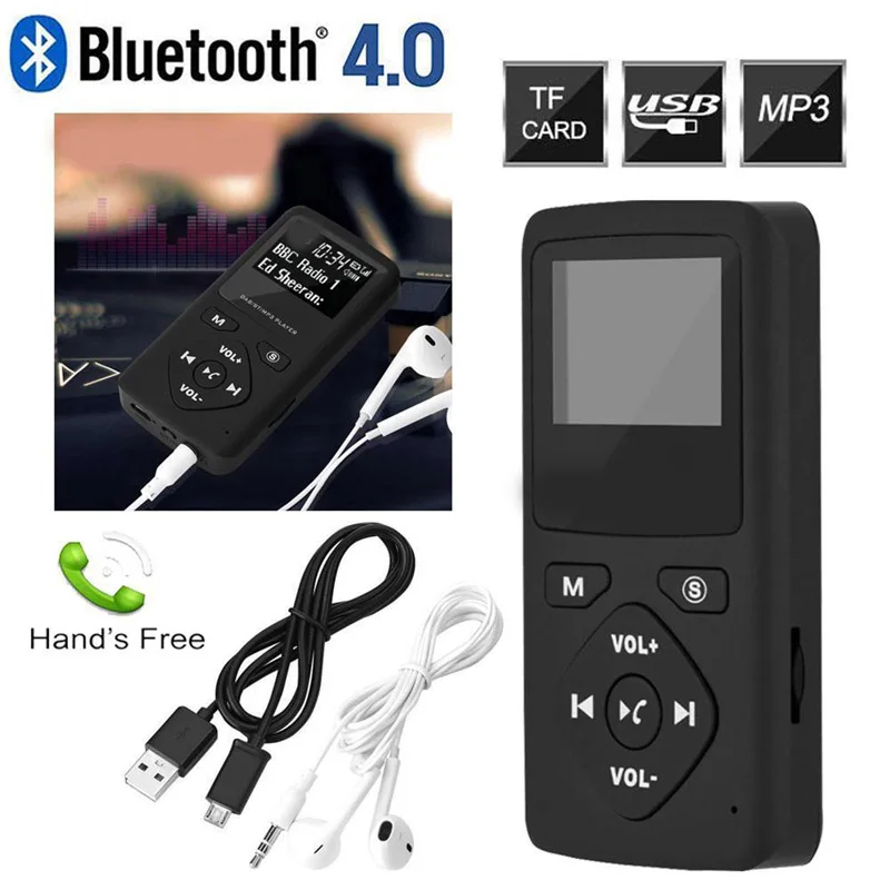 DAB/DAB+ радио мини карманные цифровые радио приемник Bluetooth 4,0 ЖК-дисплей экран перезаряжаемый мультимедийный воспроизведение