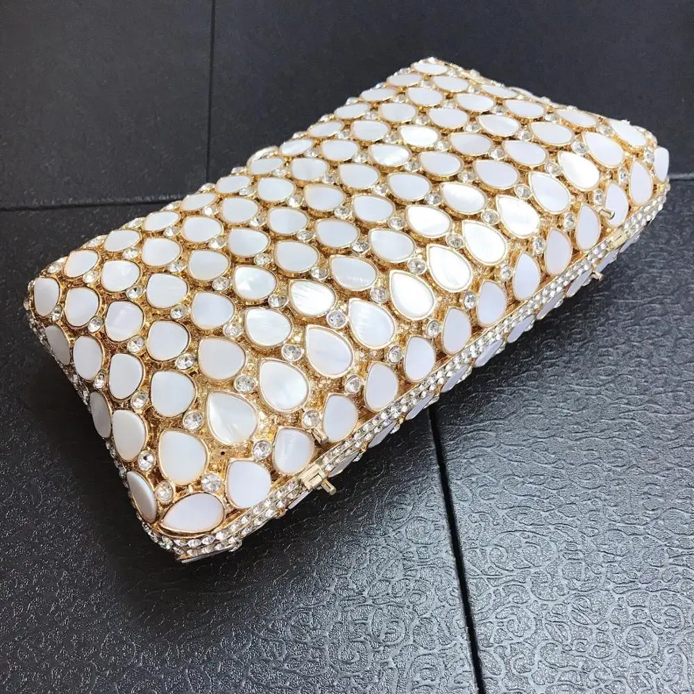 XIYUAN Women Evening Clutch Bag Bridal Wedding Elegant Party Handmade clutch purse Womens Handbags Purses Hollow Out Metallic 3