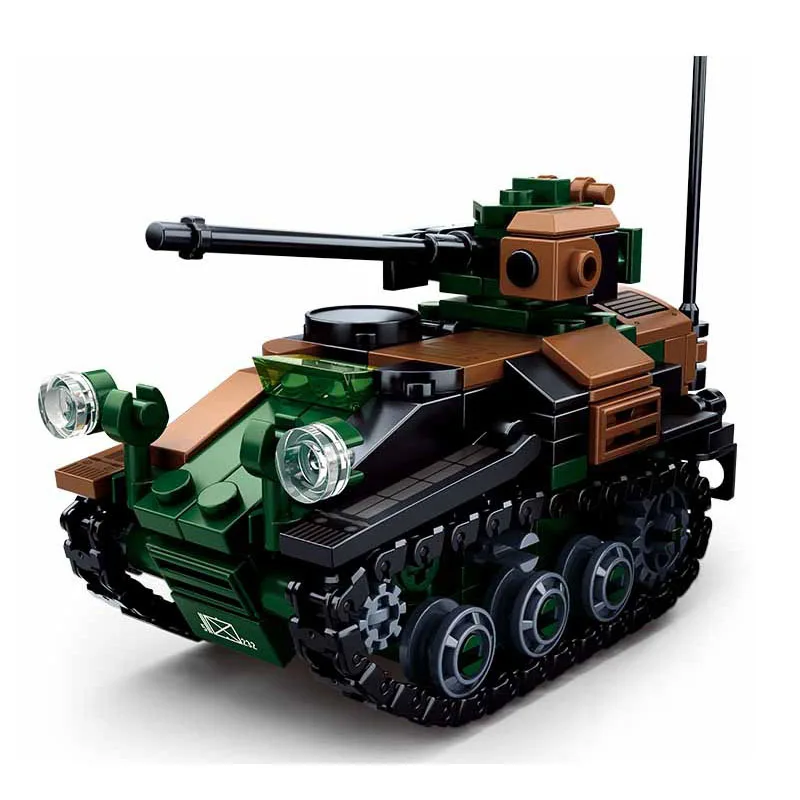 

World war Military series German mini Weasel 1 airborne vehicle Model soldiers Figures Building Blocks Toys Gifts