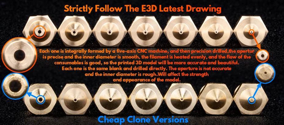 v6 para ed hotend, bocal v6 para pt100