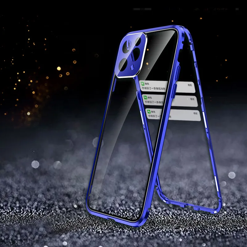 360 Защитный чехол для телефона для iPhone 11 Pro Max, Магнитный чехол, металлический чехол Bumber для iPhone 11 Pro Max, противоударный чехол - Цвет: Blue