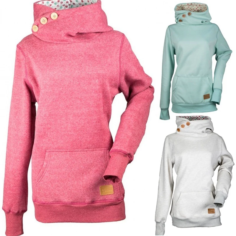 

2019 Autumn Winter S-5XL Plus Size Women's Hoodies Red White Green Long Sleeve Pocket Hooded Pullovers Female Casual Sweatshirts