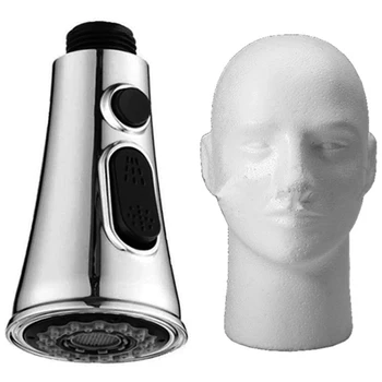 

1Pcs Male Manikin Head Stand Model Wig Hat Display & 2 Pcs Pull-Out Sprayer Head Replacement Part for Kitchen CNIM Hot