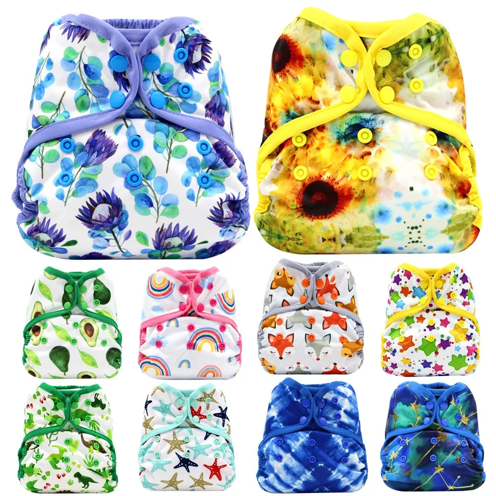 Asenappy nuevo bebé tamaño pañal reutilizable ropa cubrir envolver para usar con plano o equipado pañal