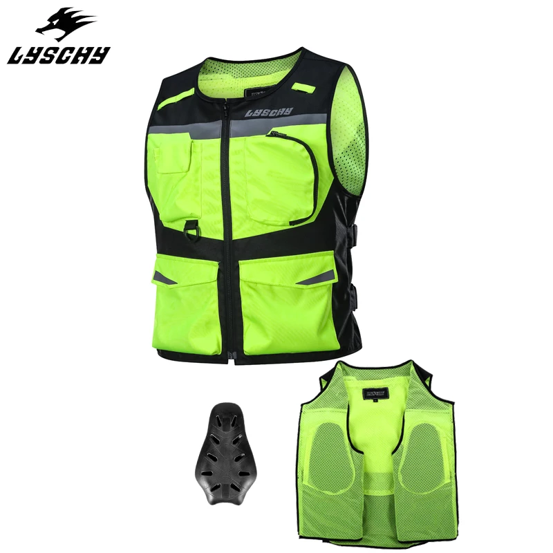 

LYSCHY Motocycle Reflective Vest Waterproof Motocross Cycling Racing Protective Clothing Waistcoat Touring Night Riding Jacket