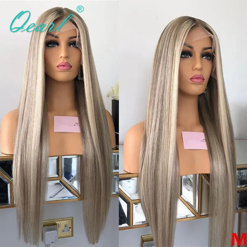 Ashy серый светлый свет 13x6 кружевной передний парик прямые женские человеческие