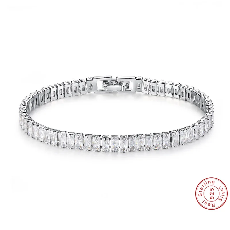 Роскошный квадратный браслет из серебра 925 пробы, браслет для женщин, Подарок на годовщину, ювелирные изделия