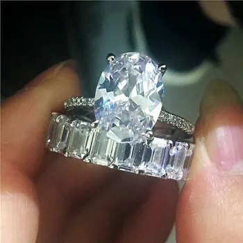 

choucong Lovers Eternity Promise Ring sets 925 sterling Silver AAAAA cz Engagement Wedding Band Rings For Women Bridal Jewelry