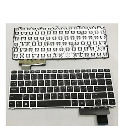 Hp elitebook notebook inglês teclado folio 9470m 9470 9480m 9480 001 eua, substituir teclado prata