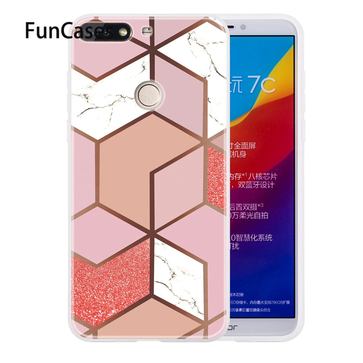 Мягкие силиконовые чехлы Cube для estuche huawei Honor 7C funda Enjoy 8 Nova 2 Lite Y7 Prime 2018 5 99 &quotMovil