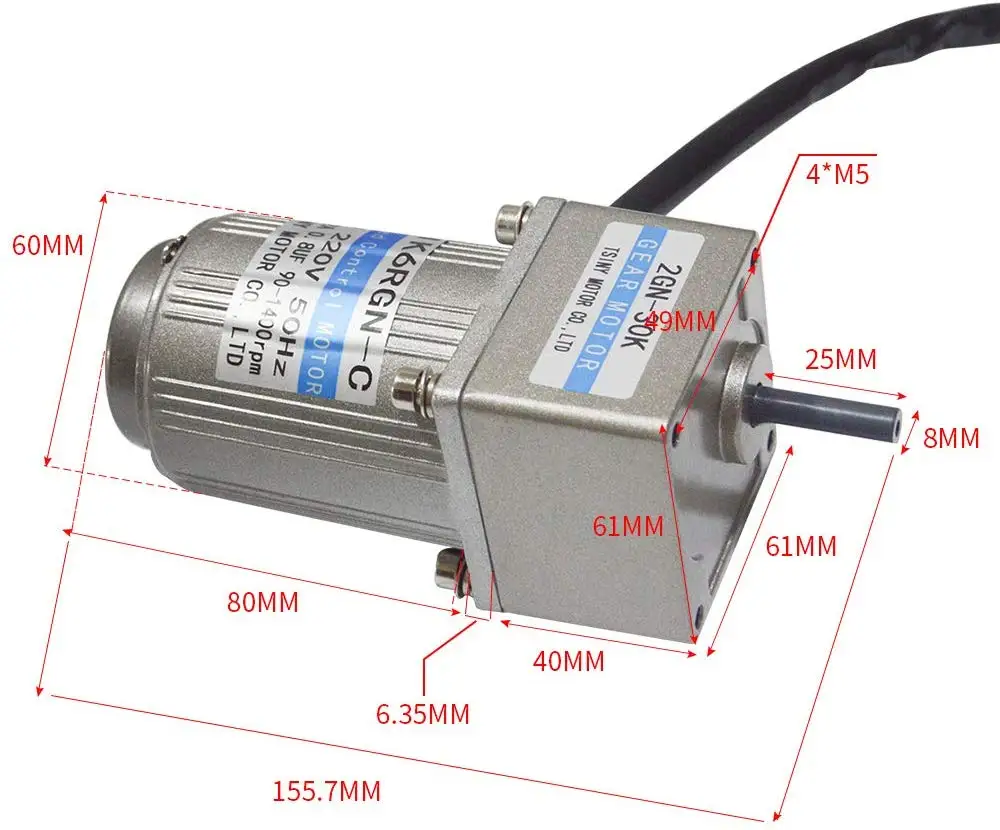 6 Вт 110V 50/60HZ генератор низких оборотов 15 Rpm Высокий крутящий момент AC Шестерни редуктор мотора с Скорость контроллер вращение по часовой стрелке и против для производственной линии