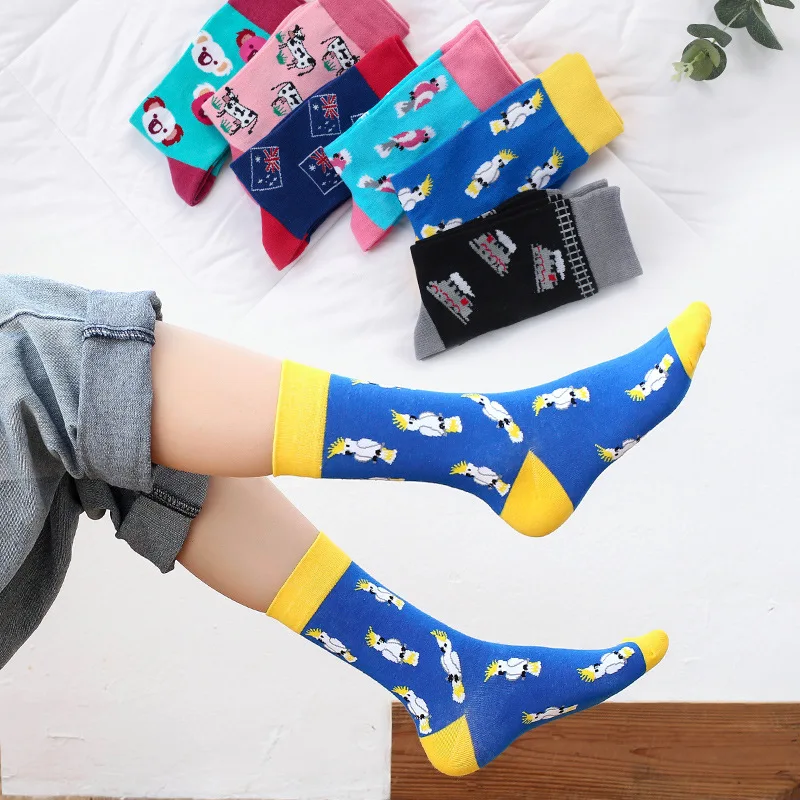 Cute Fashion Soft Novelty Cotton Women Socks Penguin koala handcuffs Colorful Cartoon Happy Kawaii Funny Socks For Girl Gift smartwool socks sale