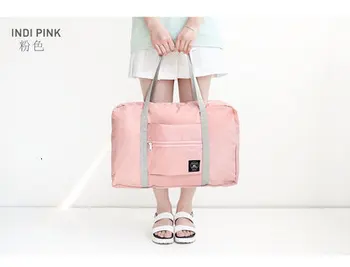 

Solid Color Foldable Travelling Bag Daily Use Package Shopping Large Capacity List Shoulder Package Business Trip Traveling Bags
