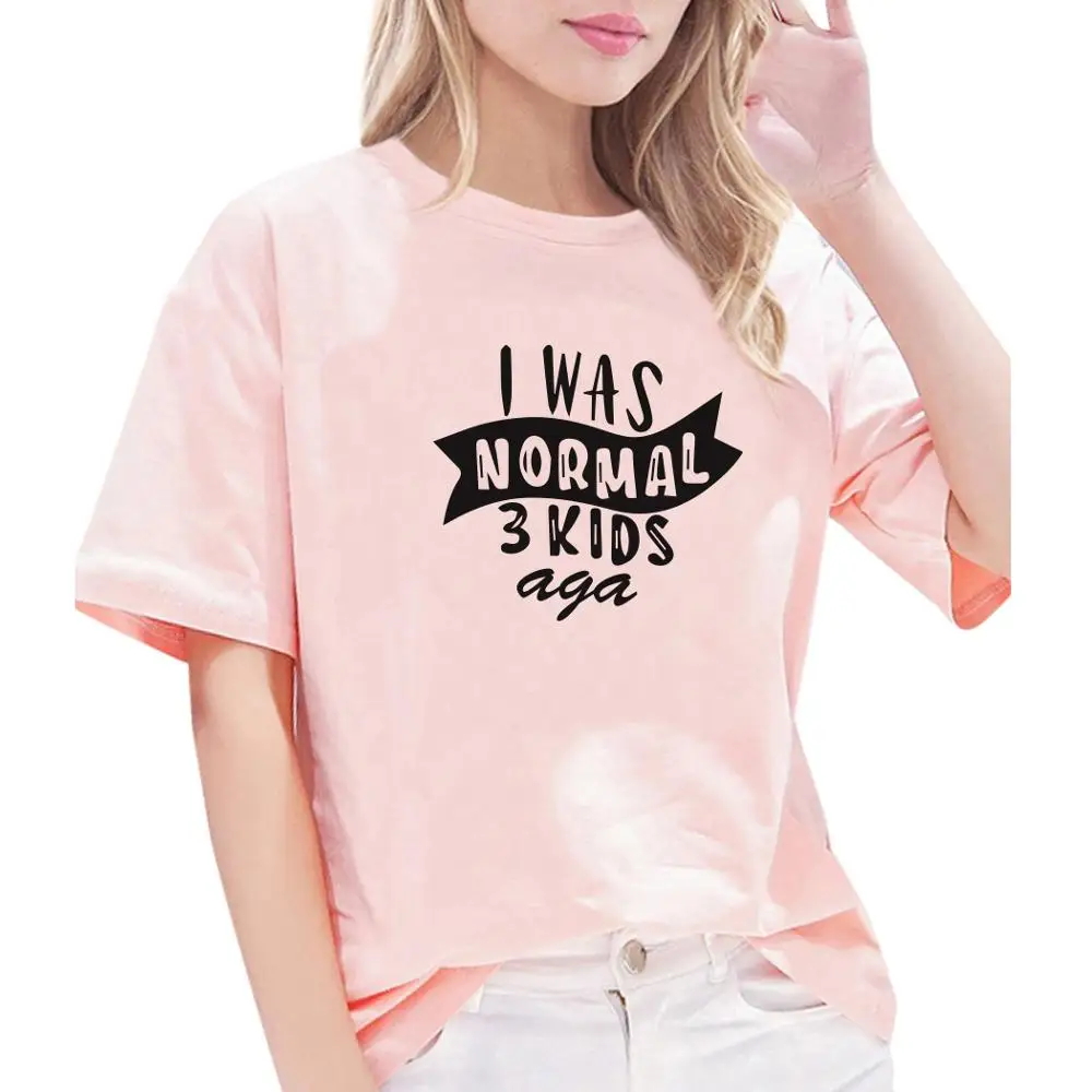 Футболка размера плюс S-2XL с надписью «I Was Normal 3 Kids Ago», женская футболка с надписью «Funny Mom Life», женская футболка на День Матери