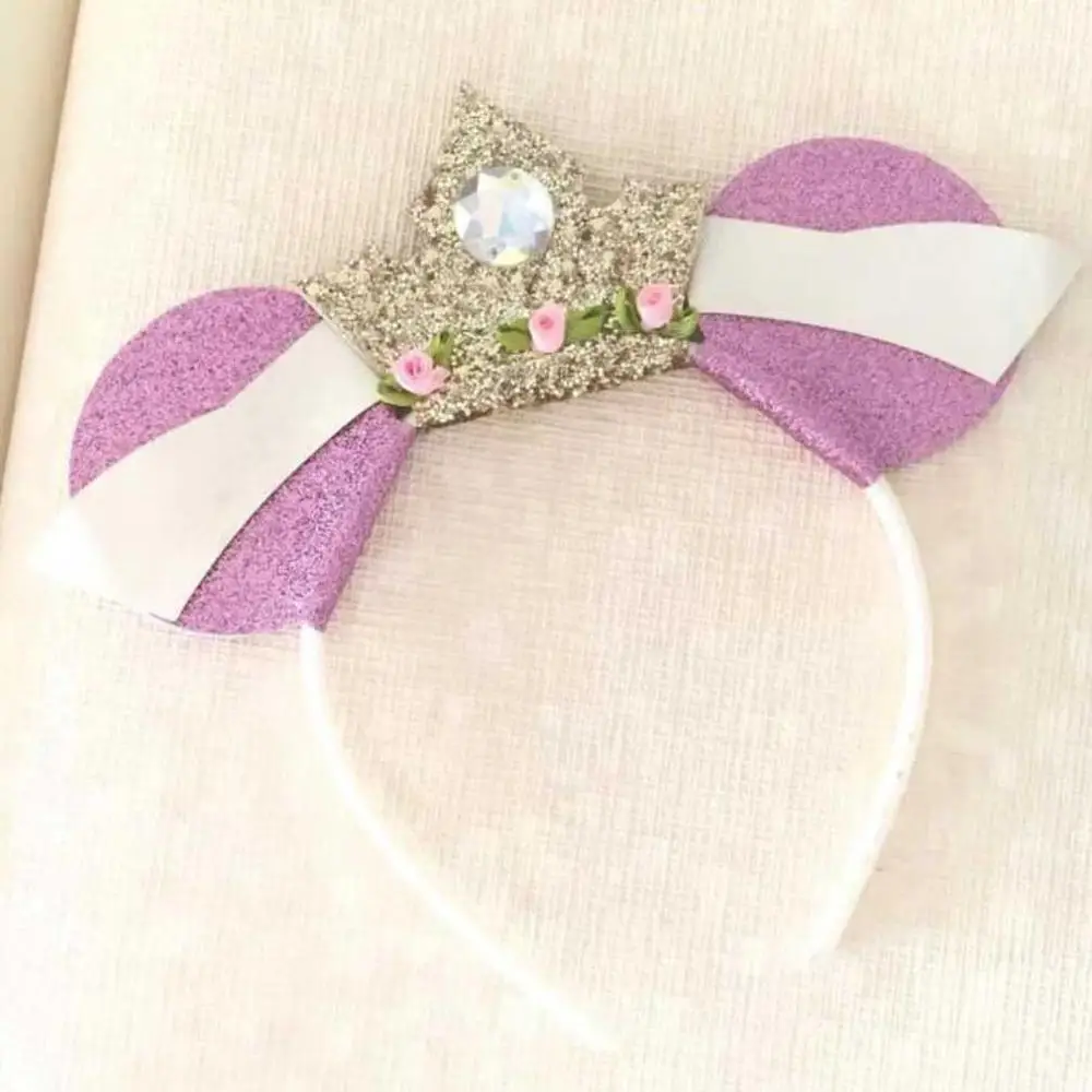 Новинка 2020 корона круглые стразы маленькая розовая роза Зимняя повязка на голову