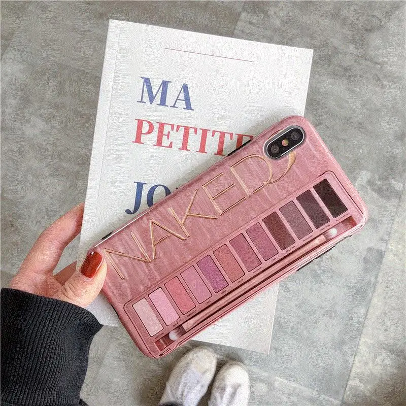Макияж тени для век Палитра телефон чехол для iphone XS Max XR XS для iphone 6 6s 7 8 plus голый глянцевый мягкий силиконовый чехол