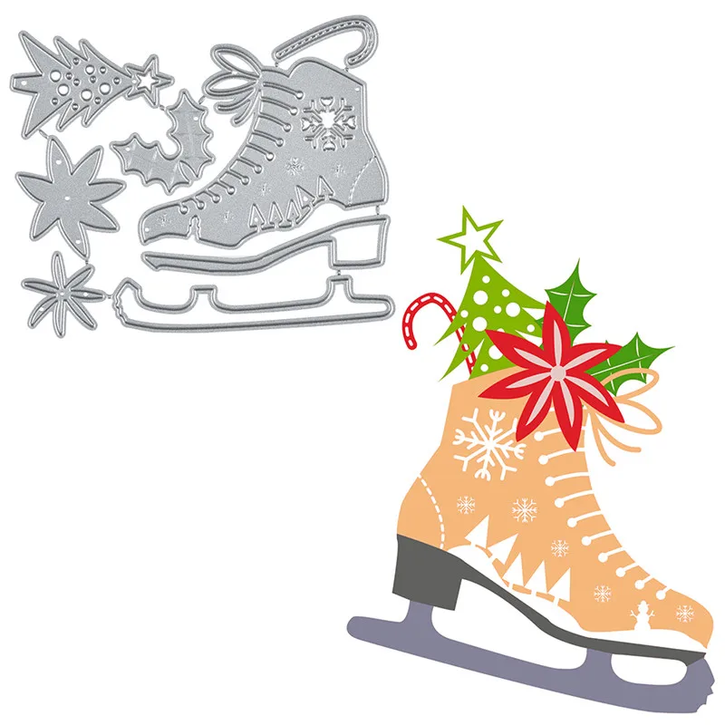 

DiyArts Skate Dies Christmas Tree Metal Cutting Dies Scrapbooking for Card Making DIY Embossing Cuts Craft Letter Dies