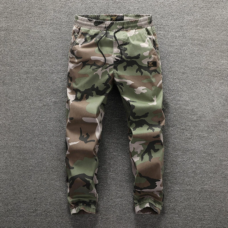 Green camouflage Уличные осенние зимние мужские штаны для досуга, свободные модные трендовые штаны, комбинезоны, девять разных цветов, удобные спортивные штаны для альпинизма - Color: Green camouflage