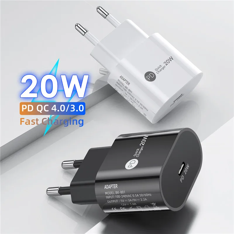  20 Вт USB C зарядное устройство для iPhone 12 Pro Max Type C PD 3,0 Быстрая зарядка портативное зарядное устройство для iPhone 13 11 Xiaomi Samsung 