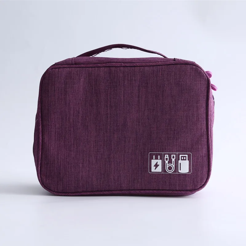 Purple Cosmetic Bag Дорожная водонепроницаемая сумка для хранения косметики, лосьона, губной помады, органайзер, чехол для зарядки, цифровой коллекционный Чехол, аксессуары - Цвет: Purple Cosmetic Bag