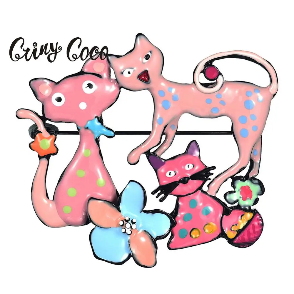 2019 Лидер продаж Изысканные булавки в виде розовой кошки из ткани винтажные