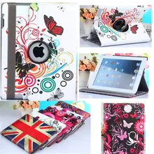 Новинка, Модный чехол из ПУ кожи с цветком и бабочкой на 360 градусов, чехол-подставка для Apple ipad air 2, чехол ipad 6