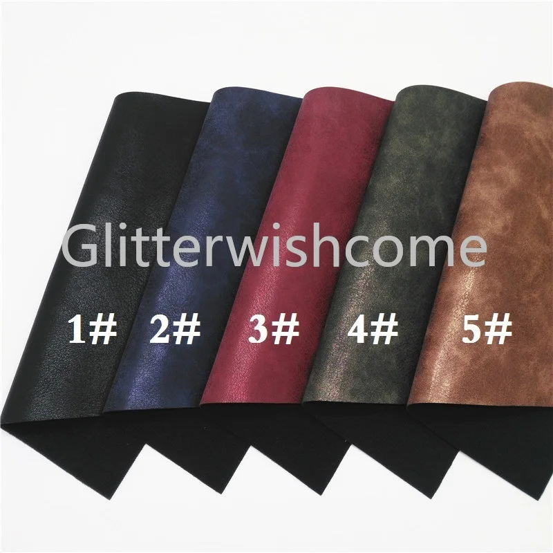 Glitterwishcome 21X29 см A4 размер винил для бантов восковая синтетическая кожа, два тона искусственная кожа листы для бантов, GM711A