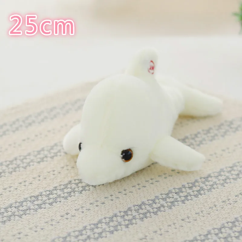 25cm white dolphins Световой 25/30/50 см творческий светильник вверх СВЕТОДИОДНЫЙ красочные светящиеся Плюшевые мишки Мягкие плюшевые игрушки Рождественский подарок для детей - Цвет: 25cm white dolphins