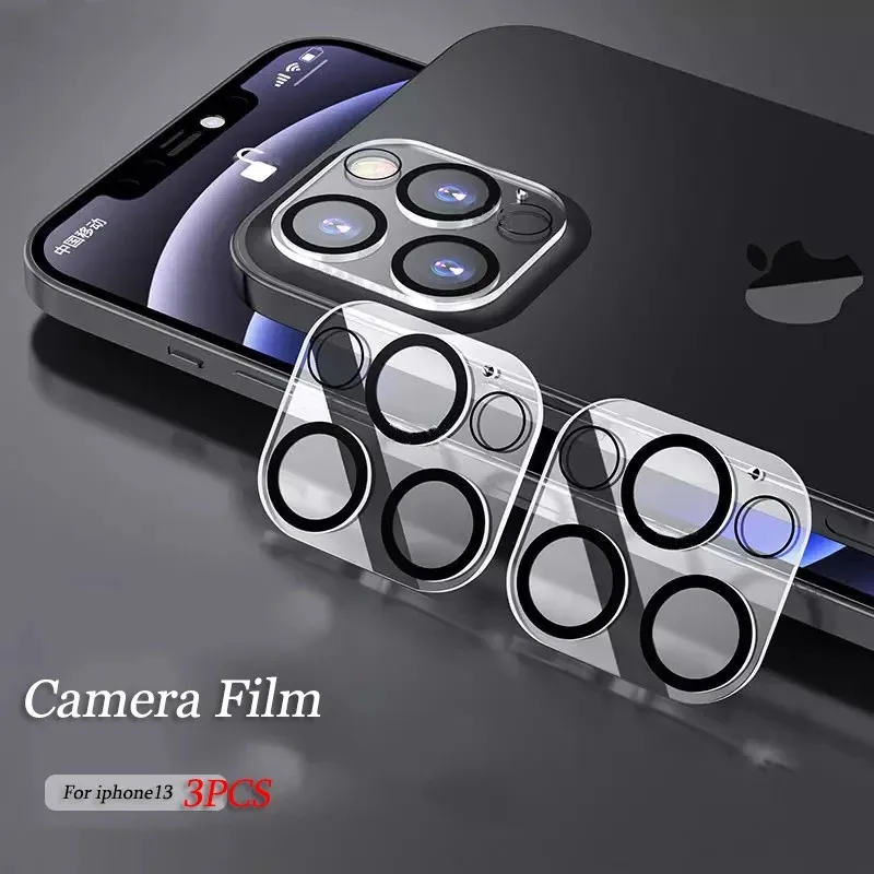 3PCS 3D Camera Lens Glass For iPhone 13 12 Mini 11 Pro Max Back Len Screen Protector On 12pro 13pro max Protective | Мобильные