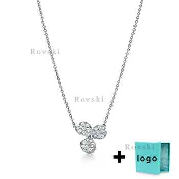 

XL TFX TTFF Rllen Original Popular Brand Clover Diamond Necklace Is Suitable for Women's Party Jewelry Wholesale Free Delivery.