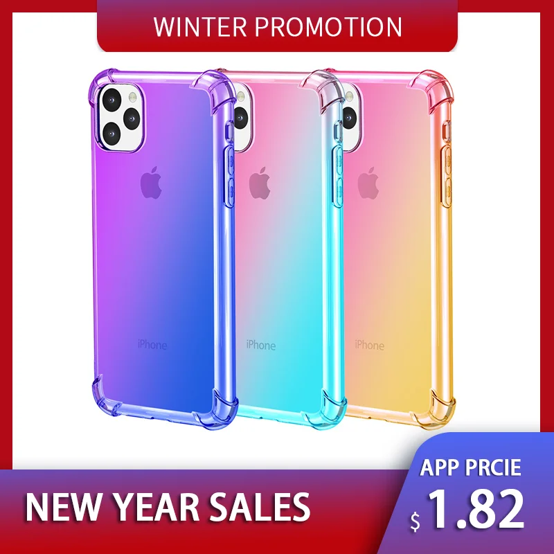Чехол для iPhone 11 Pro Max 6 6s 7 8 Plus X XR XS градиентный цветной чехол телефона мягкий s