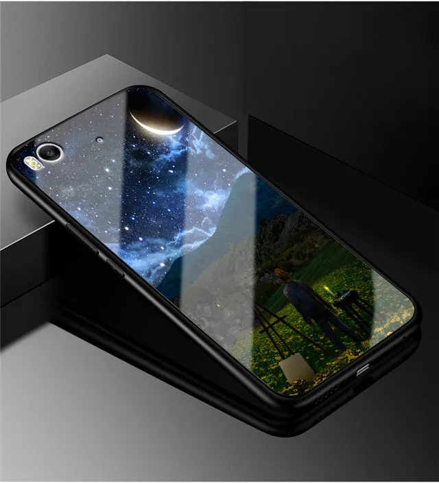 54 Для Xiaomi mi 5 mi 5 чехол из закаленного стекла твердая задняя крышка чехол для Xiaomi mi 5s Мягкий бампер для Xiaomi mi 5S плюс милые Чехлы для телефона - Цвет: 54