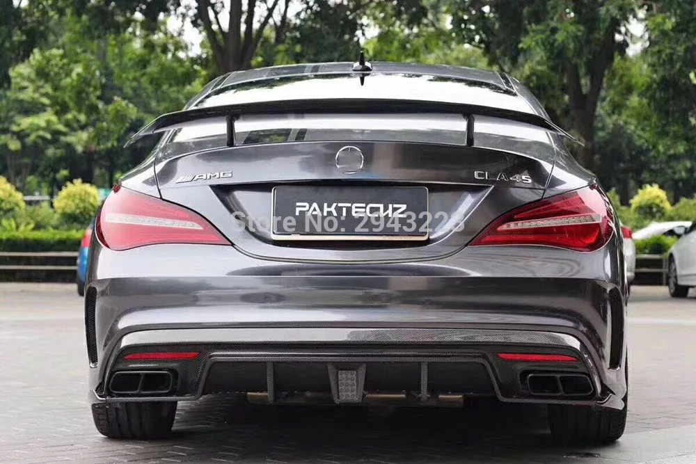 Универсальный Стиль для Mercedes-Benz CLA CLA45 C117 W117 2013UP AMG GT стиль задний спойлер из углеродного волокна крыло крышка багажника автомобиля Стайлинг